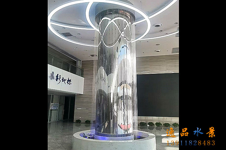 圓形拉線水簾廠家|異形定制吊線水簾